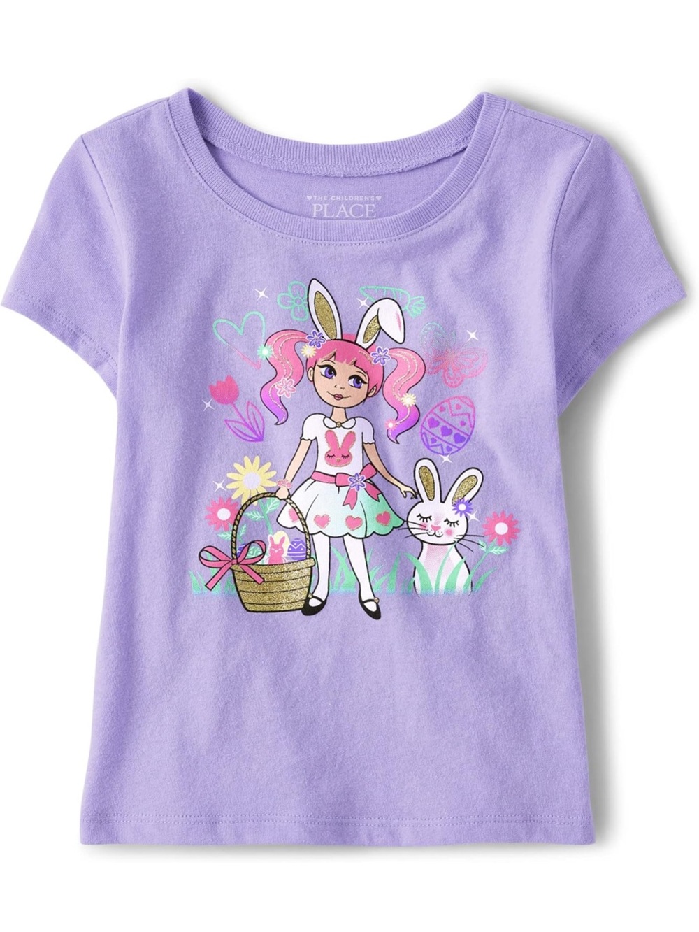 The Children's Place Lilac Bunny Easter Graphic Tee